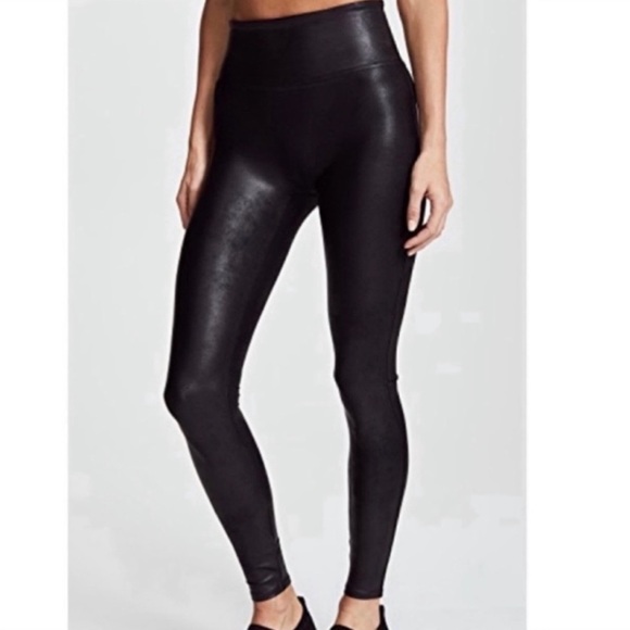 SPANX Pants - NWT SPANX BLACK FAUX LEATHER LEGGINGS BRAND NEW